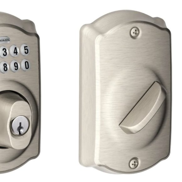 Schlage BE365VCAM619 Camelot Keypad Deadbolt - Satin Nickel - Picture 2 of 4